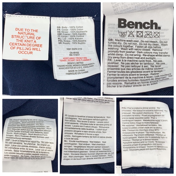 Bench NWT Navy with White Polka Dots Long Sleeve Crew Neck Cotton Sweater, 16 - Picture 16 of 16